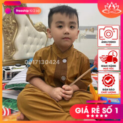 Đồ lam bé trai kiểu lãnh tụ màu vàng bò