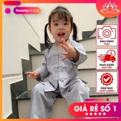 Đồ lam đi lễ chùa kiểu la hán cho bé gái màu lam