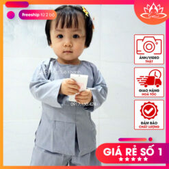 Đồ lam đi chùa cho bé gái kiểu vạt hò lam