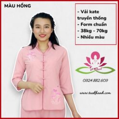 Bộ đồ Lam Đi Chùa Trang Nhã Kiểu Xẩm Thẳng Màu Hồng Nhạt MS021
