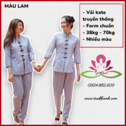Bộ Đồ Lam truyền thống Đi Chùa Trang Nhã Kiểu Xẩm Màu Lam MS017
