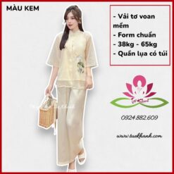 Mẫu đồ lam trang nhã, dễ thương màu kem